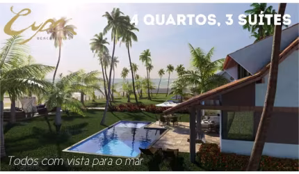A casa , 217 m²,04qts, 03 suítes, pé na areia do cupe, 02 vagas