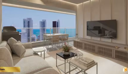 Apartamento vista mar 03 quartos, 84m², 02 vagas em BV
