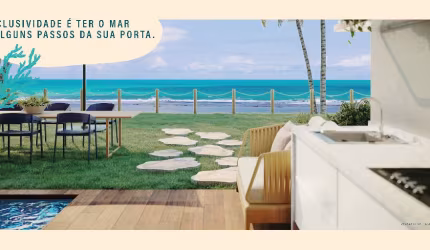 02 Quartos pé na areia, frente mar, 89m², ultima unidade