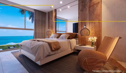 Apartamento para investir, frente mar, pé na areia em serrambi