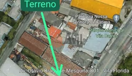 Terreno a Venda e Locação na Vila Flórida com 519m²