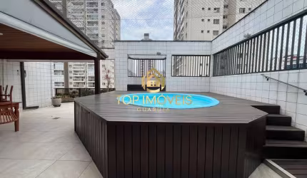 Cobertura Mobiliada com Piscina e Churrasqueira, Praia das Astúrias Guarujá
