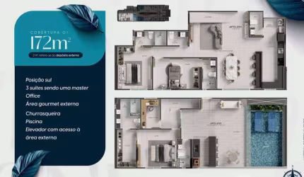 Apartamento Duplex com 3 dormitórios à venda, 172 m² por R$ 2.141.324,13 - Aeroclube - João Pessoa/PB