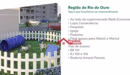 Apartamento com 2 dormitórios à venda, 46 m² por R$ 245.000,00 - Rio do Ouro - São Gonçalo/RJ