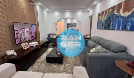 Apartamento na quadra da praia com vista mar, 3 dormitórios - Praia Grande/SP