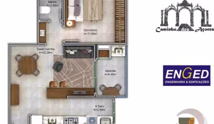Apartamento para Venda em Florianópolis, Pântano do Sul, 1 dormitório, 1 banheiro, 1 vaga