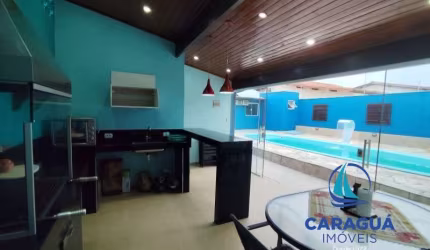 Belíssima casa com 3 suítes, piscina e SPA, Jd Britânia, Caraguatatuba - SP
