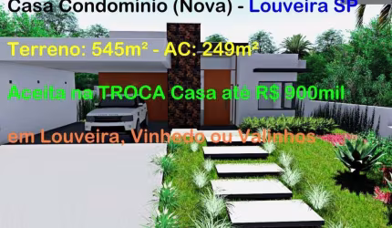 Casa Condomínio Louveira, 3 suites, piscina - Aceita Casa até R$ 900mil na Permuta em Louveira, Vinhedo ou Valinhos