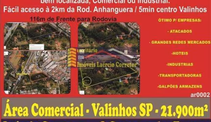 Área Comercial Venda em Valinhos SP, OTIMA PARA ATACADISTA, Consessionárias Veículos, Logistica.