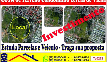 Cota de Terreno em Condomínio 300m² R$ 199.000,00, com valorização garantida, Estuda Parcelas e Veículos