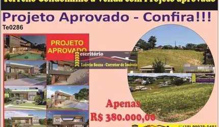 Terreno em Condomínio à Venda,  Condominio Terras De Santa Teresa - (Vinhedo/Itupeva) com 810m² com projeto aprovado