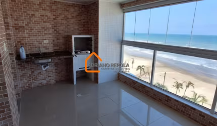 Apartamento frente mar com churrasqueira