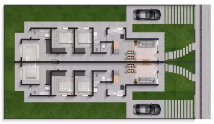 Casa Geminada  Térrea com 3 Quartos e  1 suite