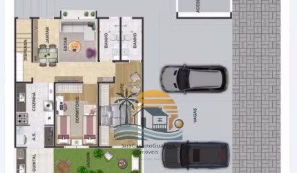 Casa com 2 dormitórios à venda, 135 m² por R$ 510.000,00 - Jardim Las Palmas - Guarujá/SP