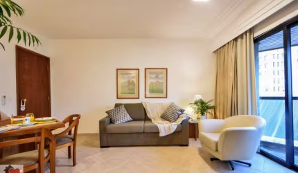 Flat mobiliado próximo Brigadeiro Faria Lima com 42 m2 1 dormitório com varanda 1 vaga