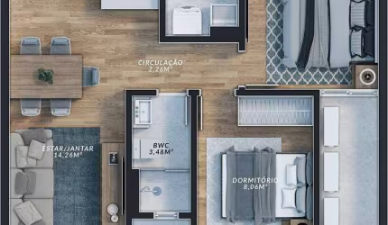 Apartamento com 2 dormitórios à venda, 53 m² por R$ 565.877,68 - Anita Garibaldi - Joinville/SC