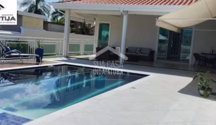 Linda chácara com 4 suítes, piscina - Condomínio Terras de Itaici - Indaiatuba/SP