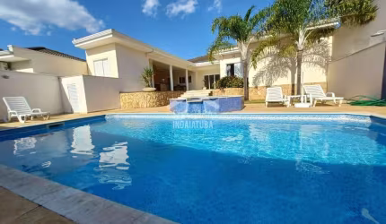 Casa térrea com 4 suítes, escritórios e uma linda área de lazer no Residencial Villa Suíça - Indaiatuba