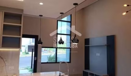 Casa nova com 3 suítes, escritório e móveis planejados no condomínio Gran Reserve
