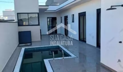 Casa terrea no Condomínio Jardim Piemonte com 3 suítes e piscina