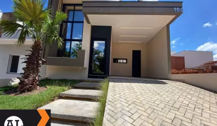 Linda Casa recém construída à venda no condomínio Villaggio Ipanema I, projeto moderno Fachada contemporânea