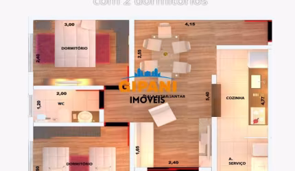 Ótimo Apartamento 02 Dormitórios Construção Nova em Bairro Cruzeiro Do Sul