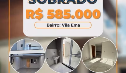 LINDO SOBRADO 85M² 3 DORM 1 SUÍTE VILA EMA