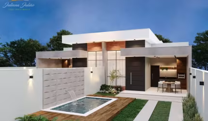 CASA LINEAR EM MEIO TERRENO, COM 3 QUARTOS E PISCINA, NO OURO VERDE, RIO DAS OSTRAS, RJ