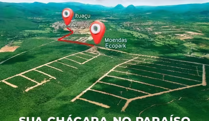 Lotes Chácaras  de 1.000m² em Ituaçu, Moendas Ecopark
