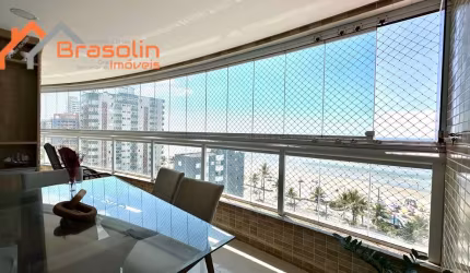 Apartamento Alto Padrão mobiliado 3 dorm/ duas suíte, sacada gourmet vista mar - próximo ao centro de Mongaguá/SP