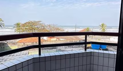 Apartamento 1 dormitório sacada vista mar, Agenor de Campos - Mongaguá