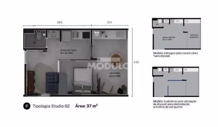 APARTAMENTO à venda, 1 quarto, 1 suíte, 1 vaga, UMUARAMA - Uberlândia/MG