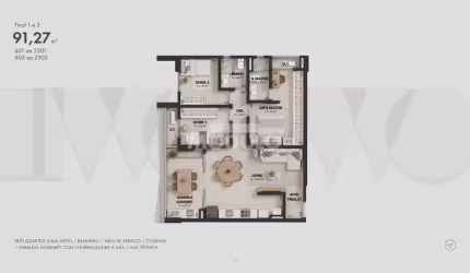 APARTAMENTO à venda, 3 quartos, 2 suítes, 2 vagas, JARDIM KARAIBA - Uberlândia/MG