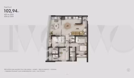 APARTAMENTO à venda, 3 quartos, 2 suítes, 2 vagas, JARDIM KARAIBA - Uberlândia/MG