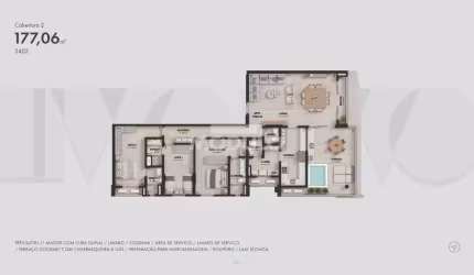 COBERTURA à venda, 3 quartos, 3 suítes, 3 vagas, JARDIM KARAIBA - Uberlândia/MG
