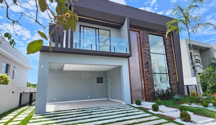 casa em alphaville litoral norte 1 com 4 suítes nova piscina e espaço gourmet