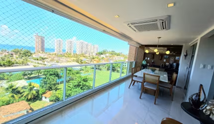 Apartamento a venda em patamares com 3 quartos vista mar varanda gourmet no mario cravo