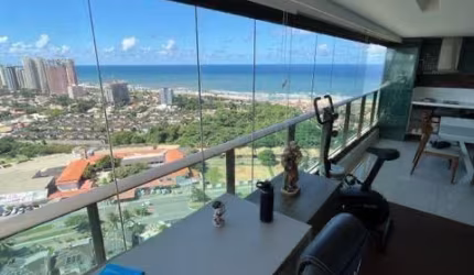 Apartamento a venda no colina A em patamares com 3 suites vista mar e varanda gourmet no maison biarritz