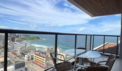 Apartamento para locação no nau barra com 2 quartos mobiliado e vista mar