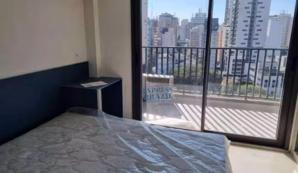 Studio mobiliado com varanda, 24m² - À venda na Paraíso, São Paulo/SP