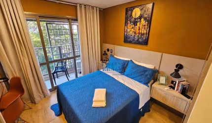 Studio com varanda totalmente mobiliado, 24m² - Aluguel por R$ 3.487,00 no Campo Belo, São Paulo/SP