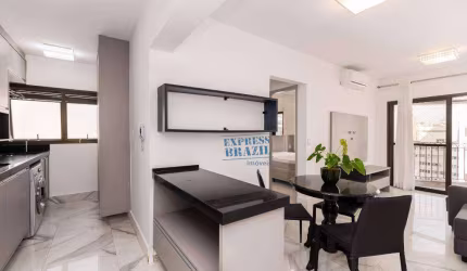 Apartamento mobiliado com 1 quarto, 42m² - Aluguel por R$ 6.000/mês no Itaim Biibi, São Paulo/SP