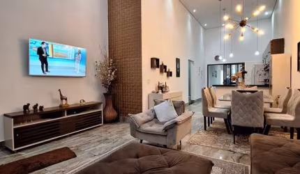 Casa Térrea 155m2 3 Dorms 1 Suíte, 3 salas amplas, perfeitas para receber amigos e familiares, 2 banheiros modernos e 4 vagas de garagem para garantir