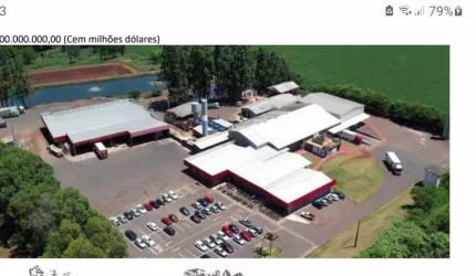 Frigorífico Suínos 5000m2 Área Construída, Terreno 127.700m2, Abatedouro Frigorífico SISBI (1000 animais dia ? projeto aprovado passando p/ 1.700 anim
