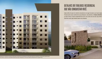Residencial Toulouse, Apartamentos de 55m2 a 93m2, 2 e 3 Dormitórios, 0 ou 1 Suíte, Varanda Gourmet, Área de Lazer Completa