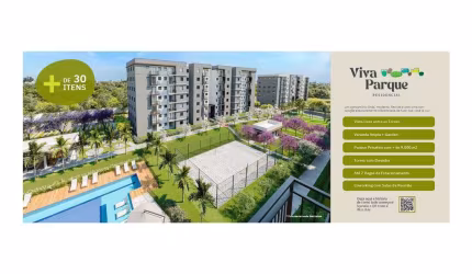 Breve Lançamento Viva Parque Residencial, Apartamentos de 45,89m2 a 80,27m2, 2 Dormitórios, 1 Banheiro, Varanda Gourmet, Lazer Completo