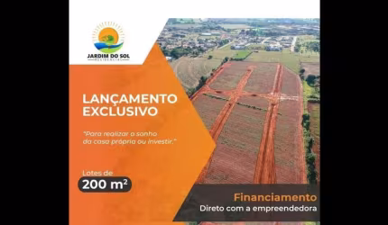 Lançamento Loteamento Jardim do Sol, Terrenos de 200m2, Lotes Residenciais e Comerciais, Ótima Localização