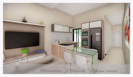 Casa 68m2, 2 Dormitórios, 1 Suíte, Jardim de Inverno, 2 Vagas de Garagem, Cozinha Integrada, Churrasqueira com Espaço Gourmet, Ótima Localização