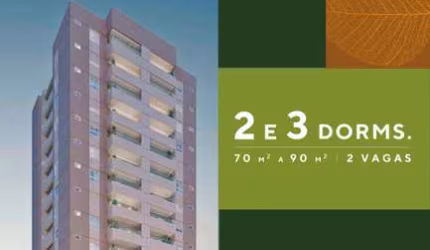 Praça Guanabara, Apartamentos de 70,14m2 e 90,40m2, 2 ou 3 Dormitórios, 1 ou 2 Suítes, Varanda Gourmet, 2 Vagas Cobertas, Lazer Completo