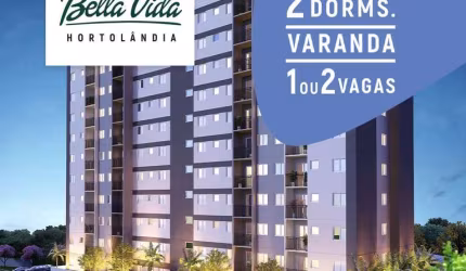 Lançamento Bella Vida, Apartamentos de 51, 54 e 60m2, Área de Lazer Completa, 2 Dormitórios e Varanda Grill, 1 ou 2 Vagas